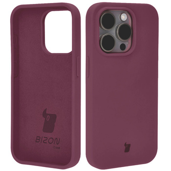 Etui silikonowe do iPhone 15 Pro Bizon Soft Case, ciemnofioletowe