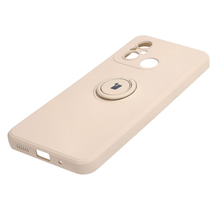 Etui Bizon Case Silicone Ring Sq do Xiaomi Redmi 12C, beżowe
