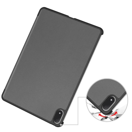 Etui z klapką Bizon Case Tab Croc do OnePlus Pad 3 / 2 Pro / OPPO Pad 4 Pro, szare