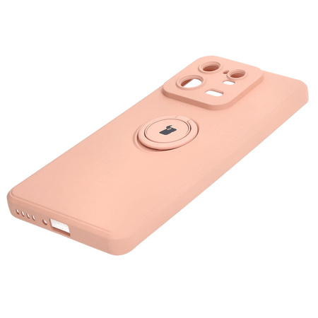 Etui Bizon Case Silicone Ring Sq do Xiaomi 13 Pro, jasnoróżowe