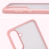 Etui Bizon Case Angelo do Galaxy S25 FE, półprzezroczyste z jasnoróżową ramką