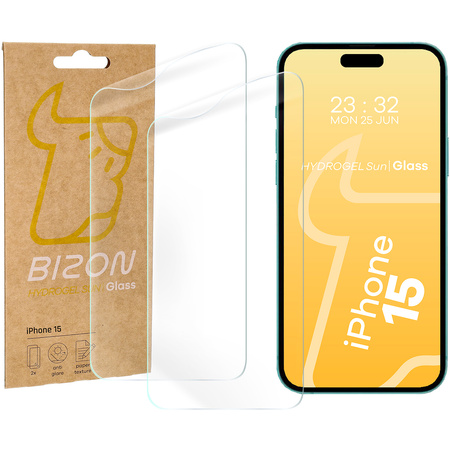 Folia matowa Bizon Glass Film Sun do iPhone 15, 2 sztuki