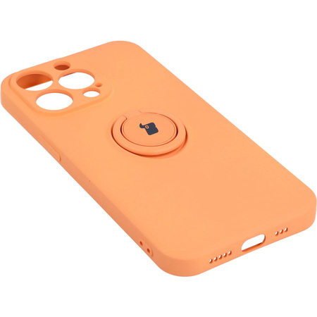 Etui Bizon Case Silicone Ring  do iPhone 13 Pro, pomarańczowe