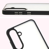 Etui Bizon Case Angelo do Galaxy S25 Plus, półprzezroczyste z czarną ramką