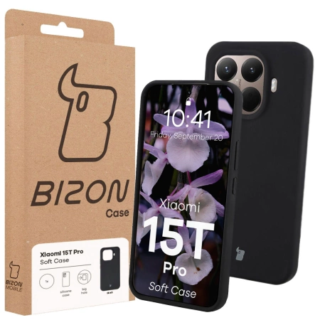 Silikonowe etui Bizon Soft Case do Xiaomi 15T Pro, czarne