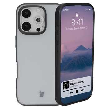 Etui Bizon Case Angelo do iPhone 16 Pro, przydymione z czarną ramką