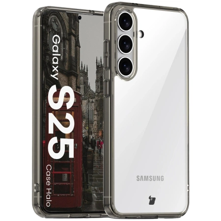 Etui Bizon Case Halo do Galaxy S25, przydymione-czarne