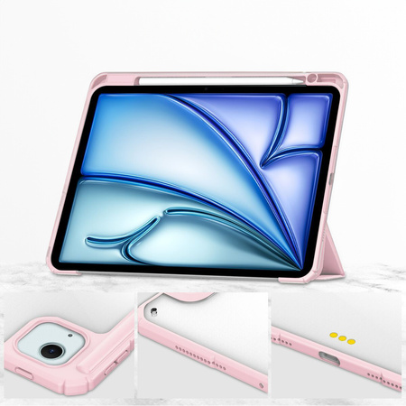 Etui Bizon Case Tab Clear Matt do iPad Air 13" 2025 / 2024, różowe