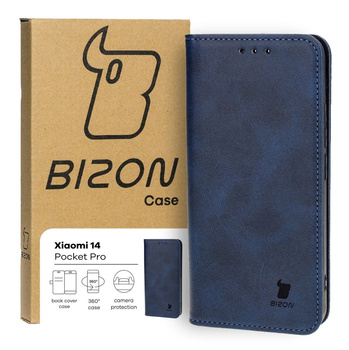 Etui z klapką Bizon Case Pocket Pro do Xiaomi 14, granatowe