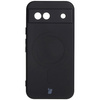 Silikonowe etui z pierścieniem magnetycznym Bizon Case Silicone Magnetic Sq do Google Pixel 8a, czarne