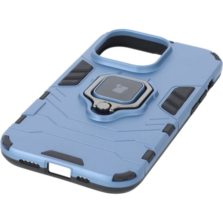 Etui Bizon Case Armor Ring do iPhone 14 Pro, niebieskie