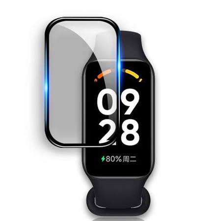 Szkło hybrydowe Bizon Glass Watch Edge Hybrid dla Redmi Smart Band 2 / Xiaomi Mi Band 8 Active, czarne