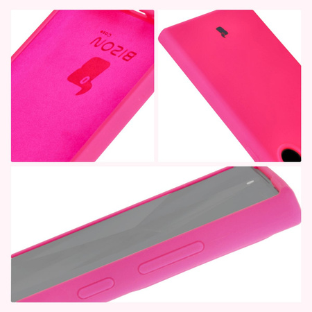 Silikonowe etui Bizon Soft Case do Galaxy S24 Ultra, neonowo-różowe