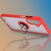 Etui z uchwytem na palec Bizon Case Hybrid Ring do Galaxy A26 5G, przydymione z czerwoną ramką
