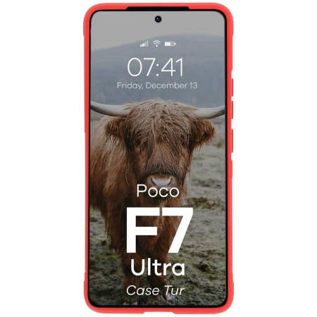 Pancerne etui Bizon Case Tur do Xiaomi Poco F7 Ultra, czerwone