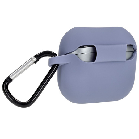 Silikonowe etui z karabińczykiem Bizon Case Headphone Silicone do Galaxy Buds 3/3 Pro/3 FE, szare