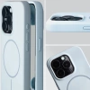 Silikonowe etui z pierścieniem magnetycznym Bizon Soft Case Magnetic do iPhone 15 Pro, błękitne