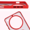 Etui z uchwytem na palec Bizon Case Hybrid Ring do Oppo Find X8 Pro, przydymione z czerwoną ramką