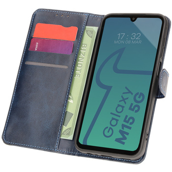 Etui z klapką Bizon Case Pocket do Galaxy M15 5G, granatowe