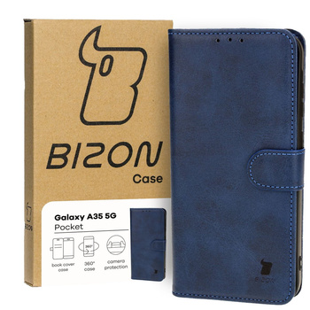 Etui z klapką Bizon Case Pocket do Galaxy A35 5G, granatowe