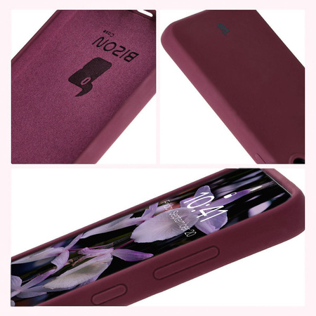 Silikonowe etui Bizon Soft Case do Galaxy S24 FE, ciemnofioletowe