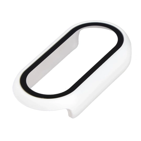 Etui ze szkłem do zegarka Bizon Case+Glass Watch do Xiaomi Smart Band 10, białe