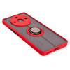 Etui z uchwytem na palec Bizon Case Hybrid Ring do Realme 11 Pro / 11 Pro+, przydymione z czerwoną ramką