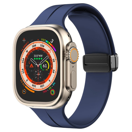Silikonowy pasek Bizon Strap Watch Silicone L do Apple Watch 44/45/46/49 mm, granatowy