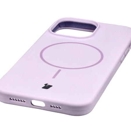 Silikonowe etui z pierścieniem magnetycznym Bizon Soft Case Magnetic do iPhone 14 Pro Max, jasnofioletowe