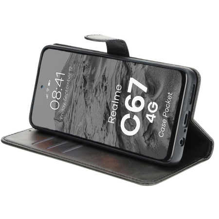 Etui z klapką Bizon Case Pocket do Realme C67 4G, czarne