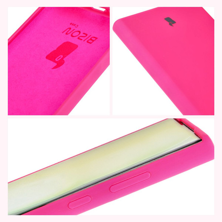 Silikonowe etui Bizon Soft Case do Galaxy S23 Ultra, neonowo-różowe