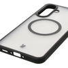Etui z pierścieniem magnetycznym Bizon Case MatteO do Galaxy A36 5G, półprzezroczyste z czarną ramką