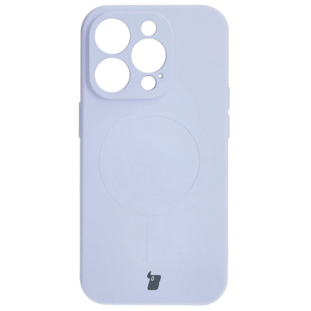 Etui silikonowe z pierścieniem magnetycznym Bizon Case Silicone Magnetic do iPhone 15 Pro, jasnofioletowe