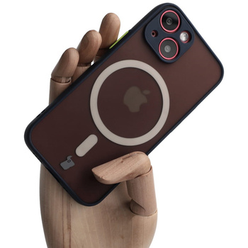 Etui Bizon Case Hybrid MagSafe do Apple iPhone 13 Mini, granatowe
