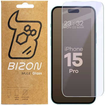 Elastyczne szkło hybrydowe Bizon Glass Mule do iPhone 15 Pro