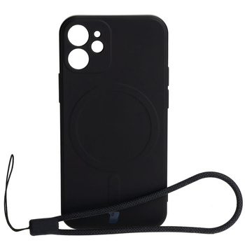 Etui Bizon Case Silicone Magnetic Sq do iPhone 12 Mini, czarne
