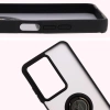 Etui z uchwytem na palec Bizon Case Hybrid Ring do Realme C75 4G / 14x 5G, przydymione z czarną ramką