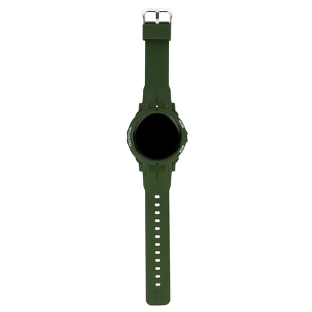 Etui z paskiem Bizon Strap + Case Watch Action Pro do Galaxy Watch 5 Pro 45 mm, ciemnozielone