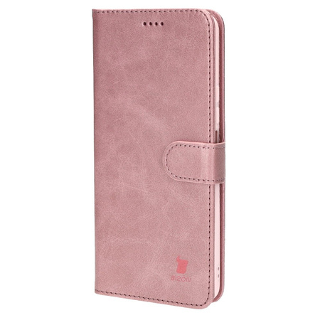 Etui Bizon Case Wallet do Xiaomi Poco F4, jasnoróżowe