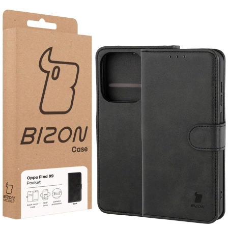 Etui z klapką Bizon Case Pocket do Oppo Find X9, czarne
