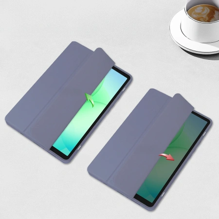 Etui z klapką Bizon Case Tab Clear Matt do Galaxy Tab A11 / A9, lawendowe