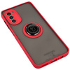 Etui z uchwytem na palec Bizon Case Hybrid Ring do Motorola Moto G52 / G82, przydymione z czerwoną ramką