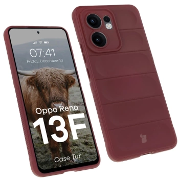 Pancerne etui Bizon Case Tur do Oppo Reno13 F, burgundowe