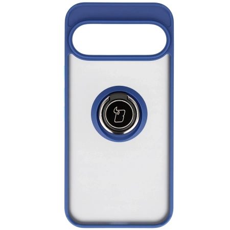 Etui z uchwytem na palec Bizon Case Hybrid Ring do Google Pixel 10 Pro XL, przydymione z granatową ramką