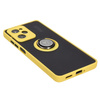 Etui z uchwytem na palec Bizon Case Hybrid Ring do Xiaomi Poco X5 Pro, przydymione z żółtą ramką