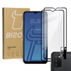 Szkło hartowane Bizon Glass Edge - 2 sztuki + ochrona na obiektyw, Galaxy A03s, czarne