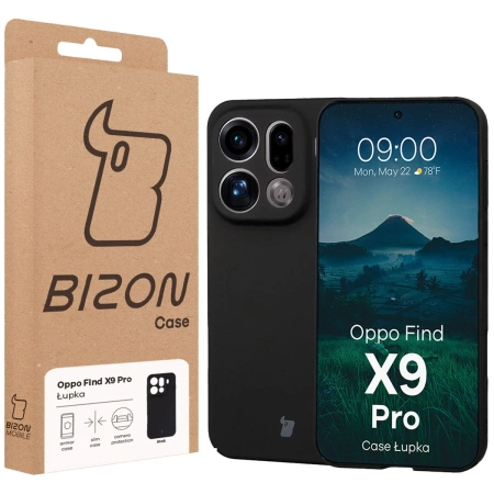 Etui Bizon Case Łupka do Oppo Find X9 Pro, czarne