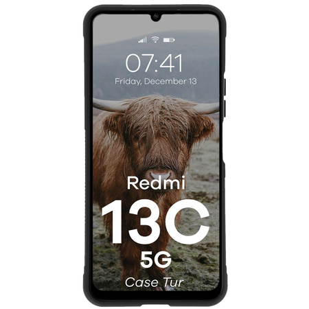 Pancerne etui Bizon Case Tur do Xiaomi Redmi 13C 5G, czarne
