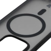 Etui z pierścieniem magnetycznym Bizon Case MatteO do iPhone 16 Pro, półprzezroczyste z czarną ramką
