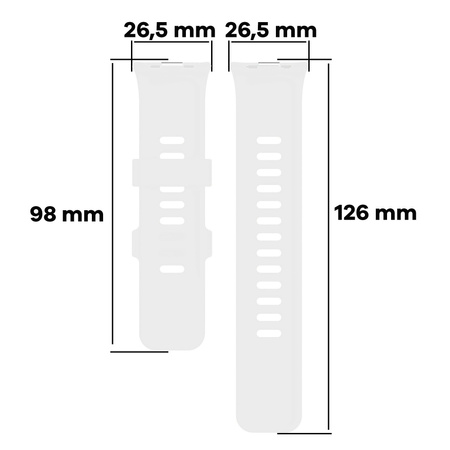 Pasek Bizon Strap Watch Silicone B do Xiaomi Redmi Watch 5/4 / Smart Band 9/8 Pro, biały